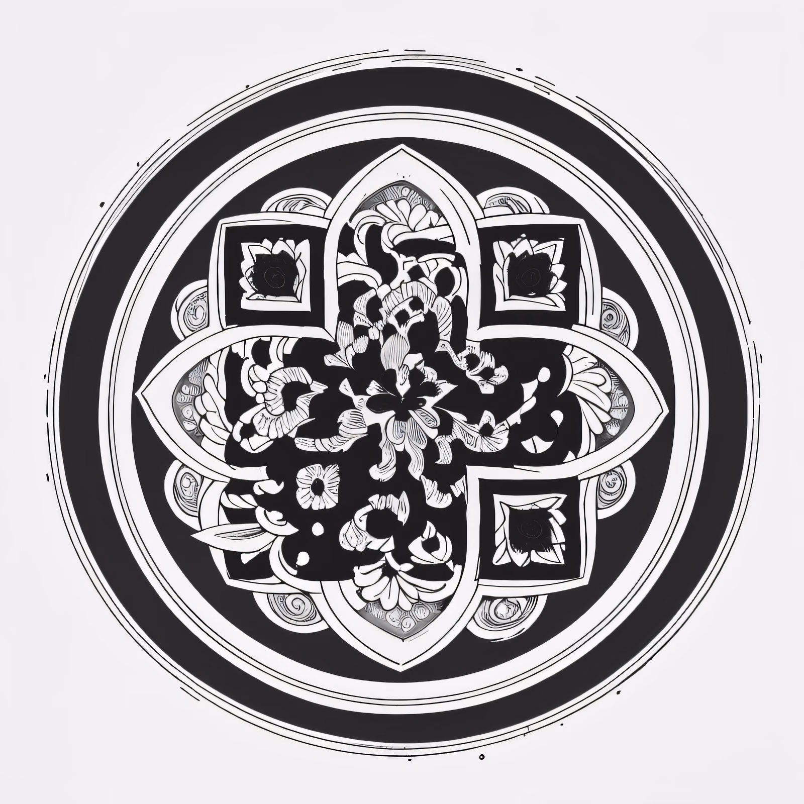 Chrysanthemum Medallion Tattoo Ink QR Code for Temporary Tattoos — image 1