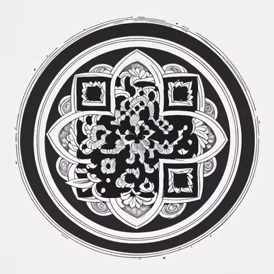 Chrysanthemum Medallion Tattoo Ink QR Code for Temporary Tattoos — image 1