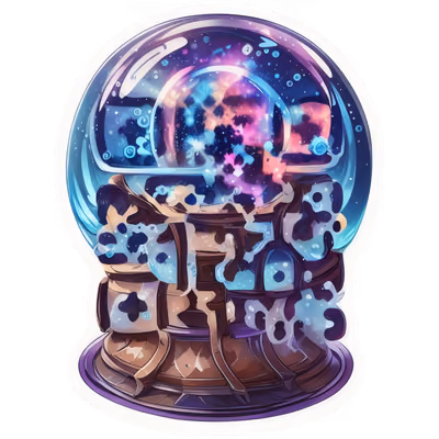 Хрустальный шар с галактикой: векторный QR-код для стикеров — изображение 1