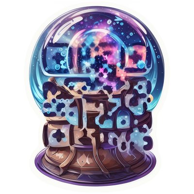 Galaxy Crystal Ball Vector QR Code for Stickers