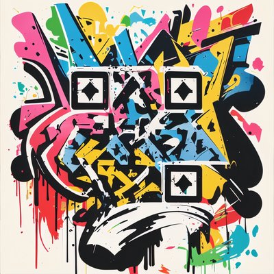 Colorful Graffiti Lettering Graffiti & Street Art QR Code for Apparel