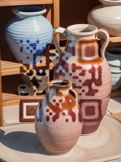 Glazed Ceramic Jugs Photo QR Code for Packaging