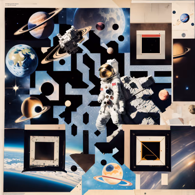 Astronaut Space Collage QR Code for Posters — image 1