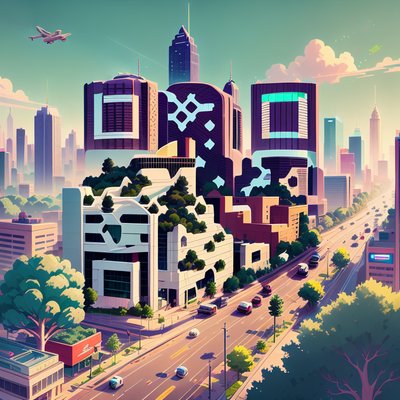 Atlanta Skyline Game Art QR Code for Posters