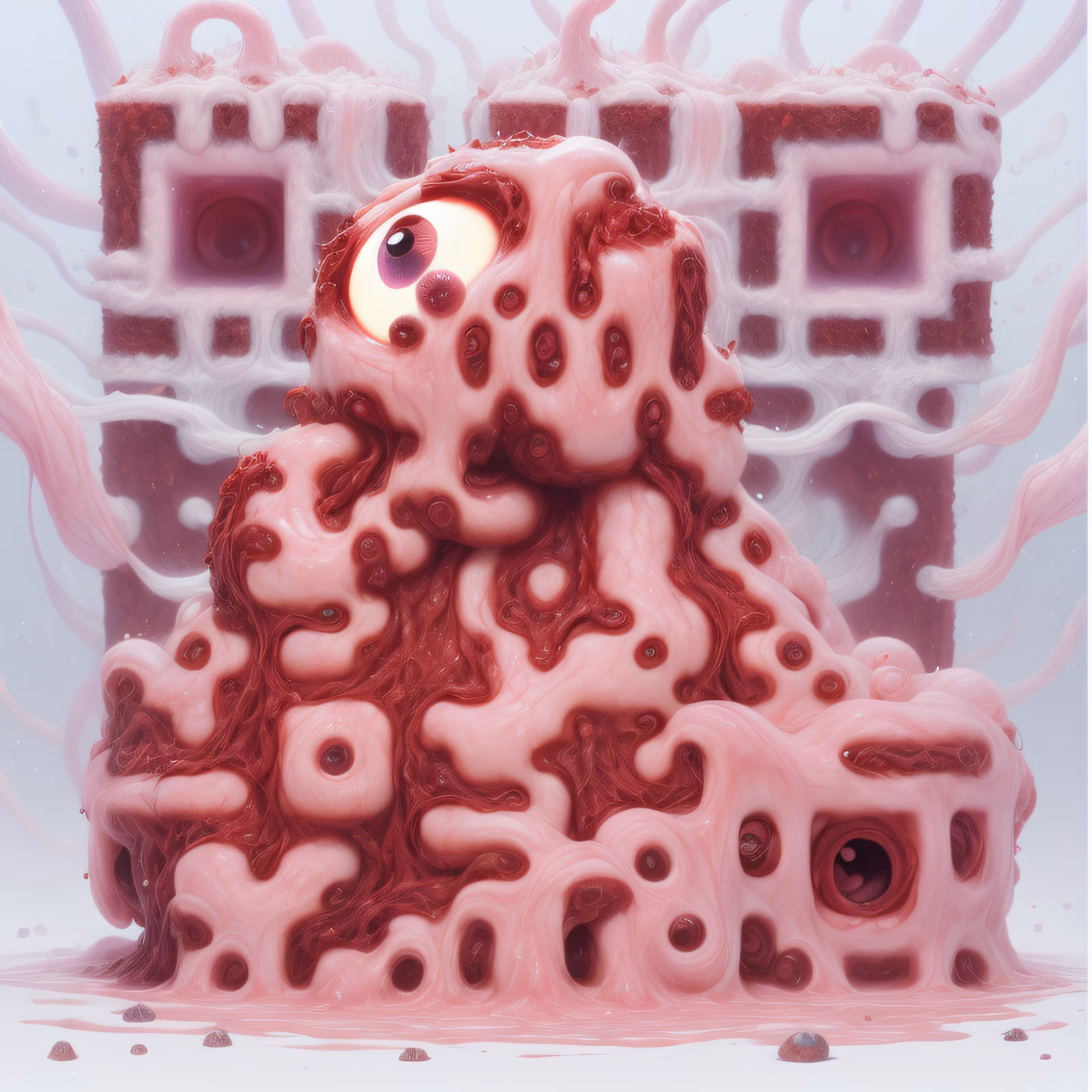 Pink Slime Monster Surreal QR Code for Posters — image 1