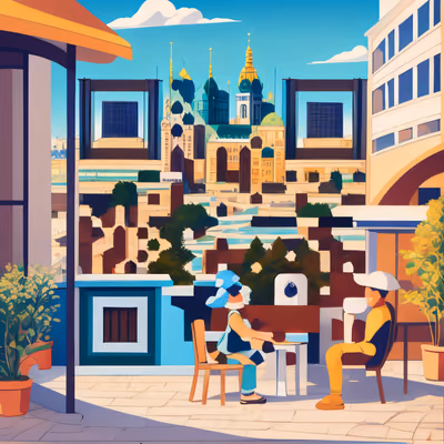 Stockholm Cafe Terrace Vector QR Code for Posters — image 1