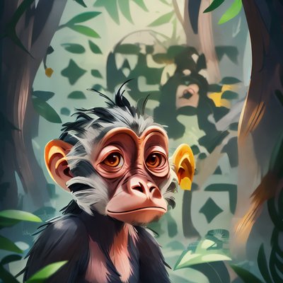 Cartoon Monkey Jungle Game Art QR Code for Posters