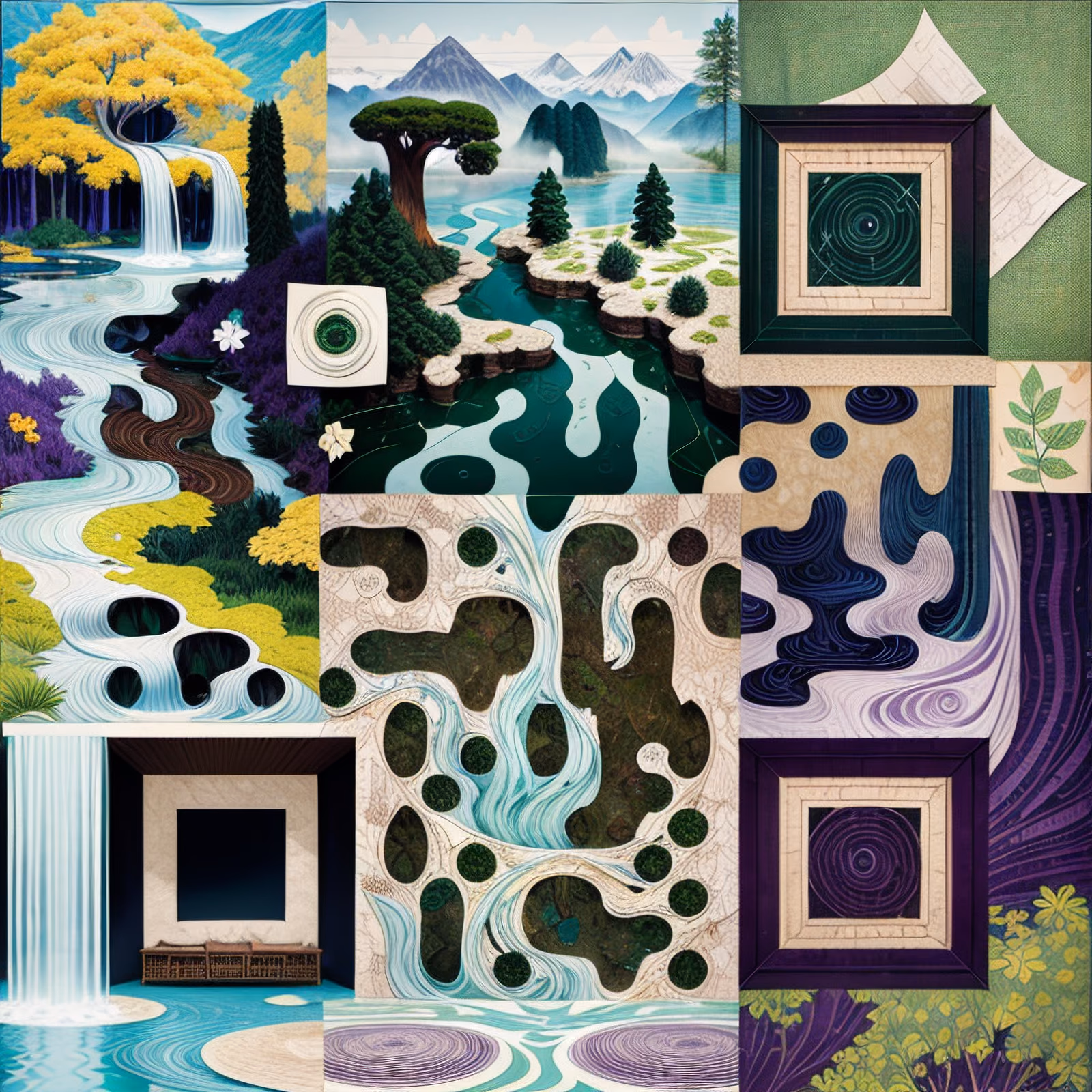 Nature Pattern Paper Collage QR Code Art — image 1
