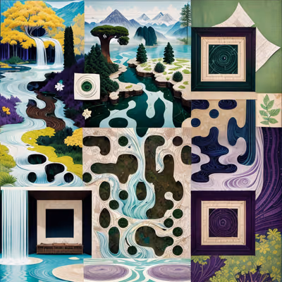 Nature Pattern Paper Collage QR Code Art — image 1