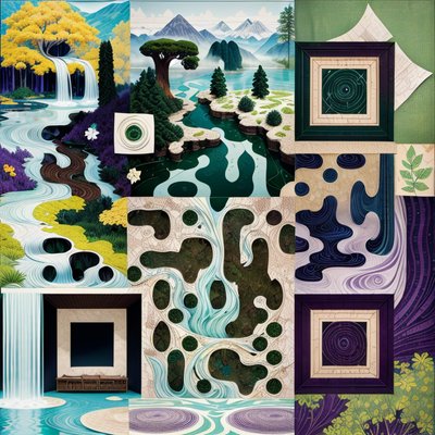 Nature Pattern Paper Collage QR Code Art