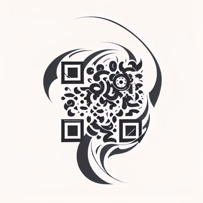 Вихрь чернильных завитков: QR-код для временных тату — изображение 1