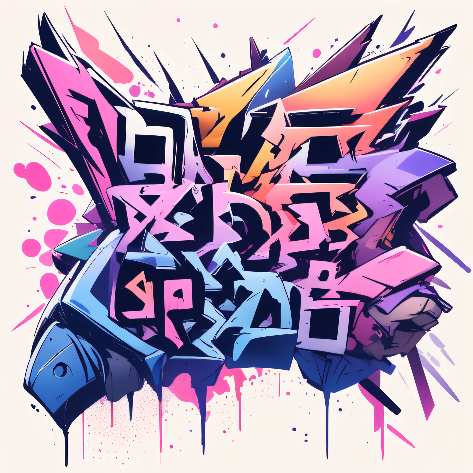 Wildstyle Graffiti Lettering Vector Illustration QR Code for Stickers — image 1