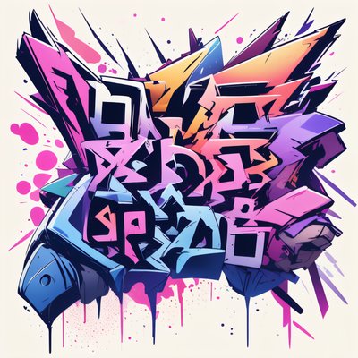 Wildstyle Graffiti Lettering Vector Illustration QR Code for Stickers