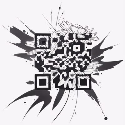 Тату с ромашками тушью: QR-код для временных татуировок — изображение 1