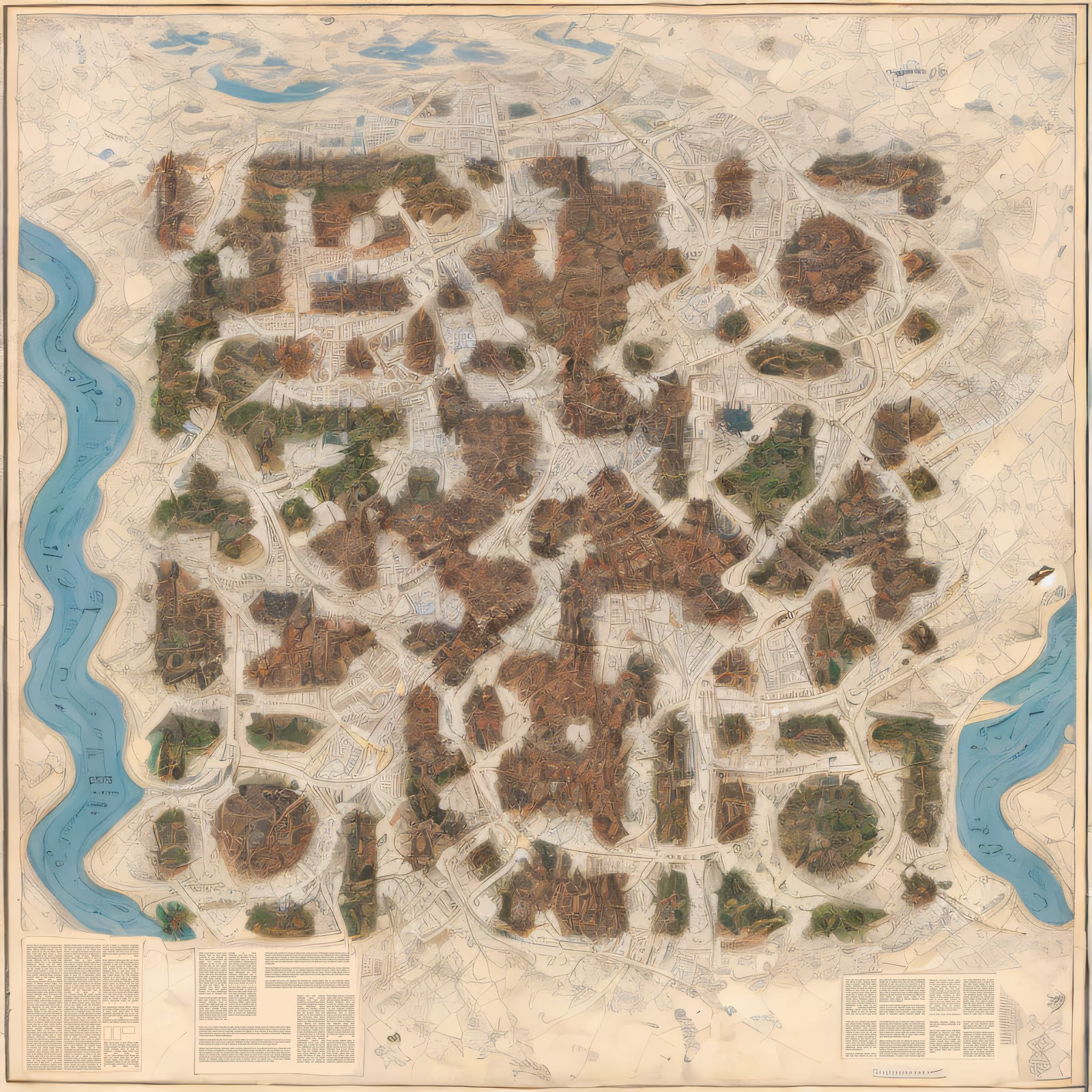 Vintage City Map Illustration QR Code Art — image 1