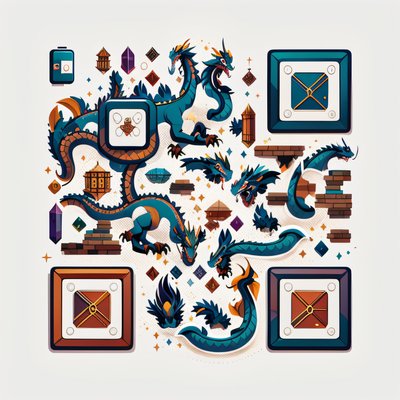 龙巢矢量图标二维码设计,适用于贴纸