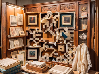 Antique Shop Cabinet Photorealistic QR Code for Window Displays — image 1