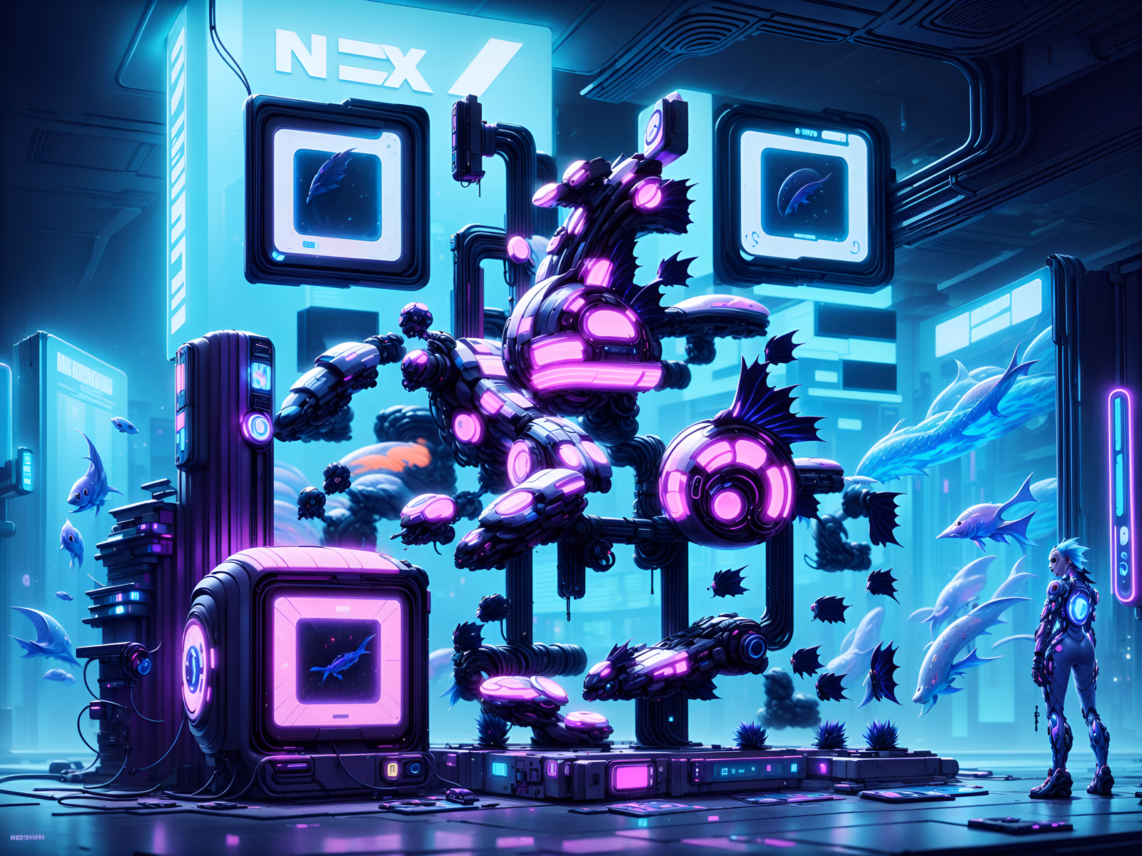 Cyberpunk NFT Fish Tank Gallery QR Code — image 1