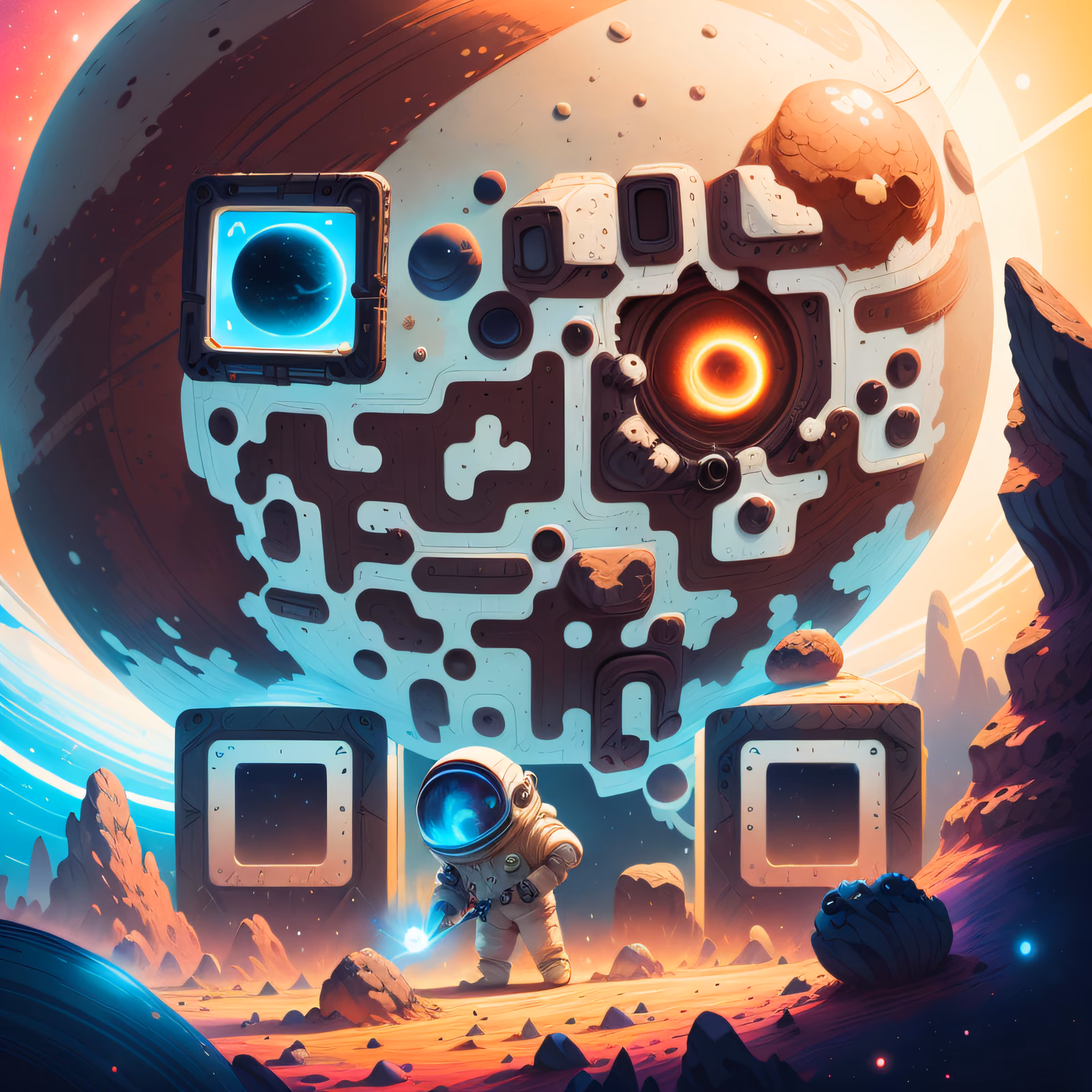 Астронавт на чужой планете: цифровой QR-код для постеров — изображение 1