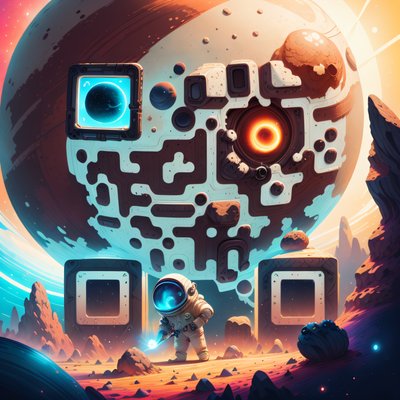 Астронавт на чужой планете: цифровой QR-код для постеров