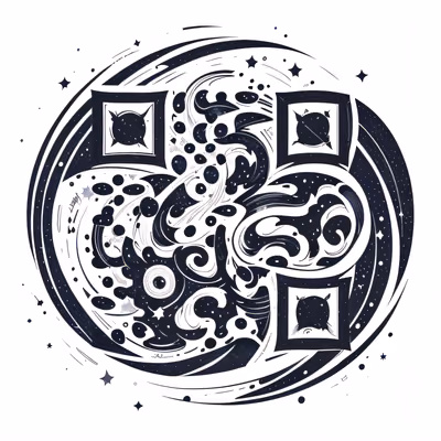 Galaxy Swirl Tattoo Line Art QR Code for Temporary Tattoos — image 1