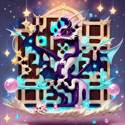 Purple Dragon Cartoon Fantasy QR Code for Posters