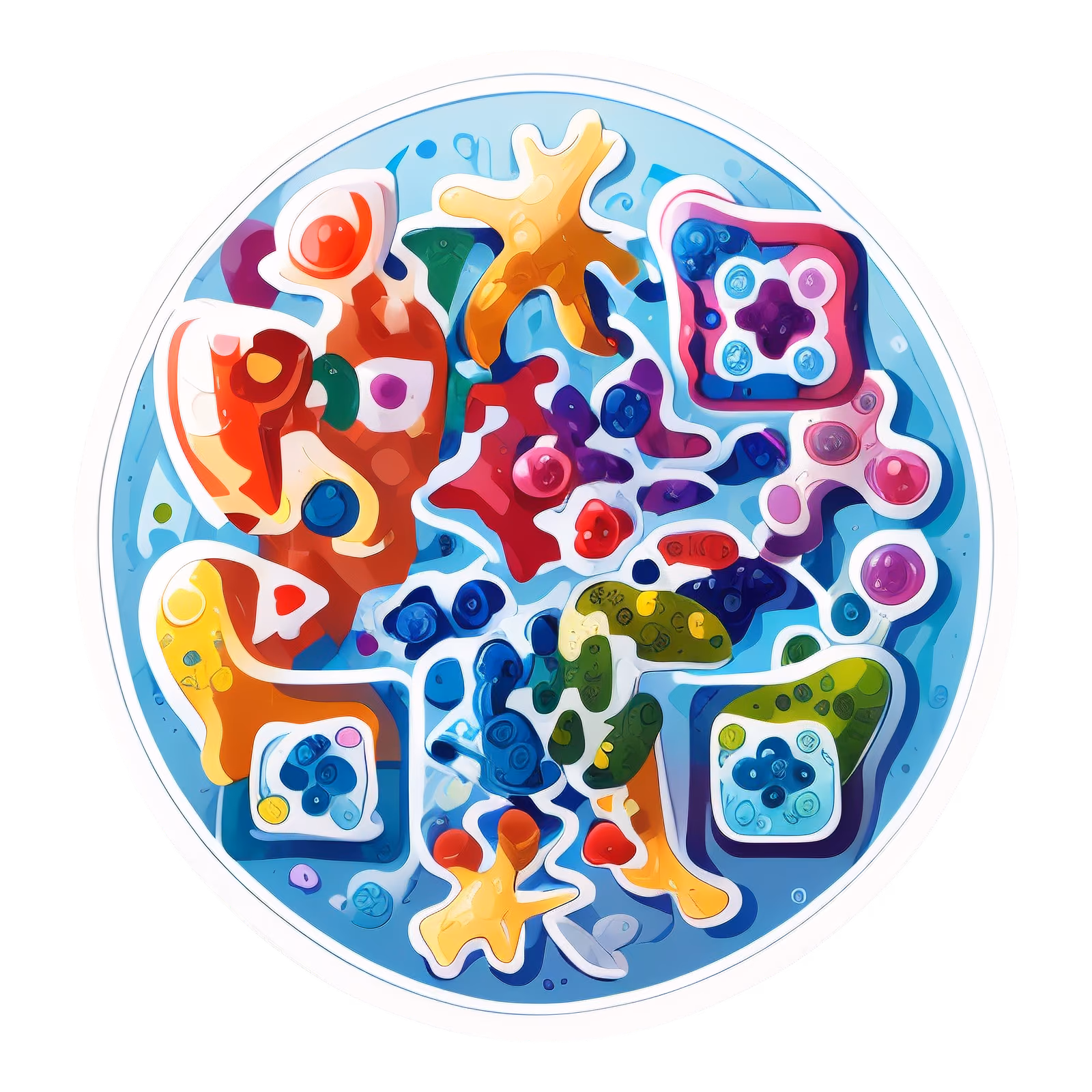 Клетки в чашке Петри: векторный QR-код для стикеров — изображение 1