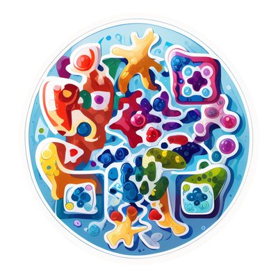 Petri Dish Cells Vector QR Code for Stickers