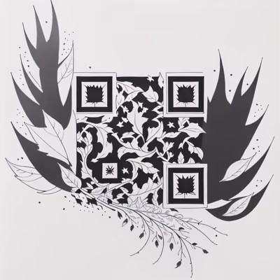 Листья и лозы чернилами: QR-код для временных татуировок — изображение 1