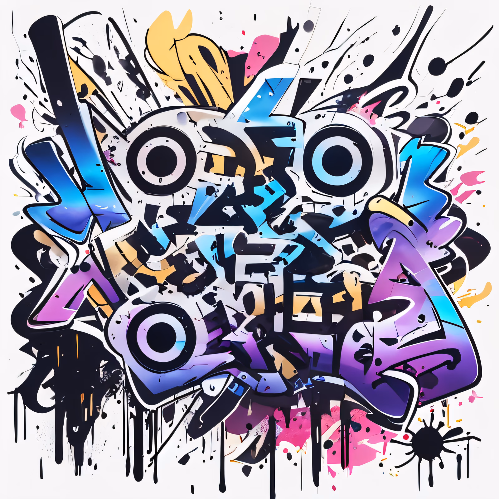 Graffiti Wildstyle Lettering Symbol QR Code for Stickers — image 1