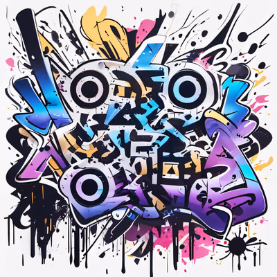 Graffiti Wildstyle Lettering Symbol QR Code for Stickers — image 1