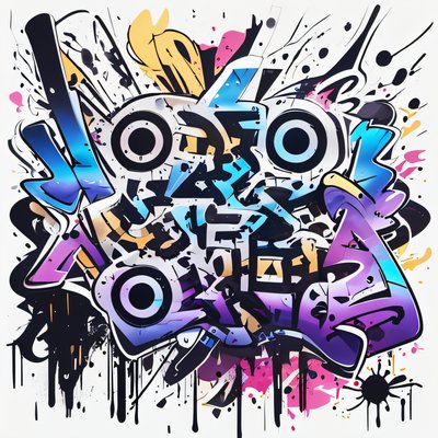 Graffiti Wildstyle Lettering Symbol QR Code for Stickers