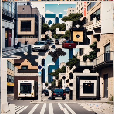 Urban Street Photo Collage QR Code Art