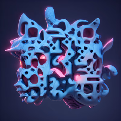 Porous Biomorphic Sculpture 3D QR Code Art — image 1