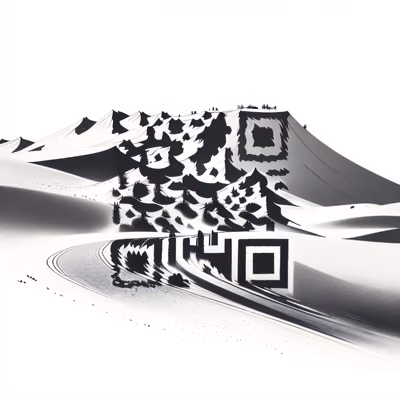 Пустынная дюна в технике рисунка тушью: QR-код — изображение 1
