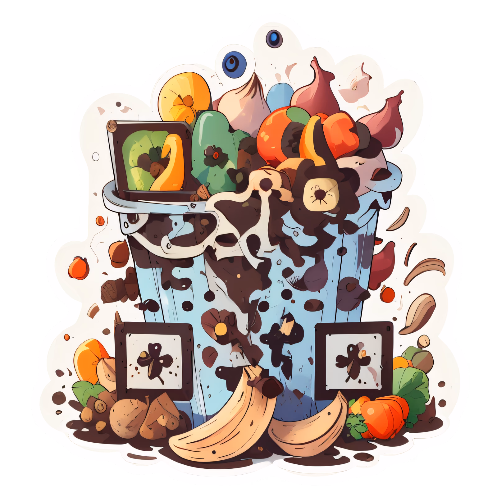 Компостный бак: векторный экологичный QR-код для стикеров — изображение 1