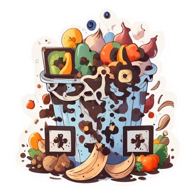 Компостный бак: векторный экологичный QR-код для стикеров — изображение 1