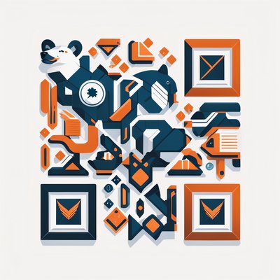 Geometric Polar Bear Vector QR Code for Stickers