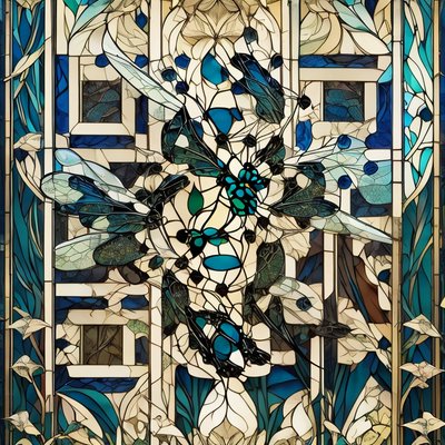 Dragonfly Stained Glass QR Code Art