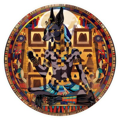 Anubis Egyptian God Vector Pyramid Scheme dedupe - see UFO QR Code for Stickers