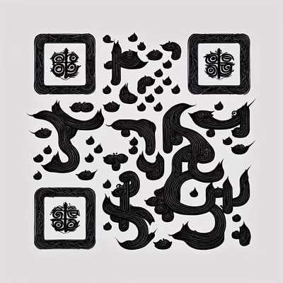 Чёрная тушь и каллиграфия: QR-код для постеров — изображение 1
