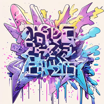Graffiti Lettering Burst Graffiti & Street Art QR Code for Apparel — image 1