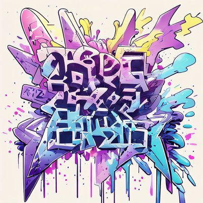 Graffiti Lettering Burst Graffiti & Street Art QR Code for Apparel