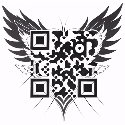 Крылатое сердце: QR-код для временных тату — изображение 1