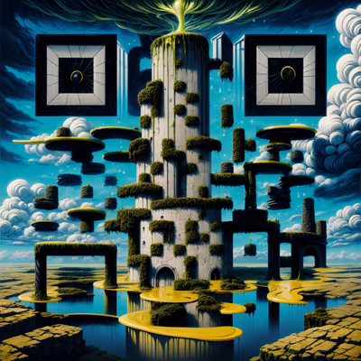 Moss Covered Tower Surreal QR Code for Posters — image 1
