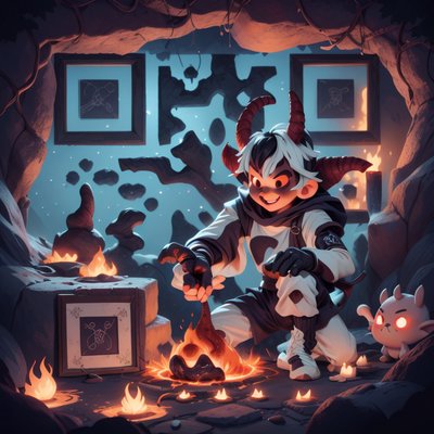 Little Devil Cavern 3D QR Code for Posters