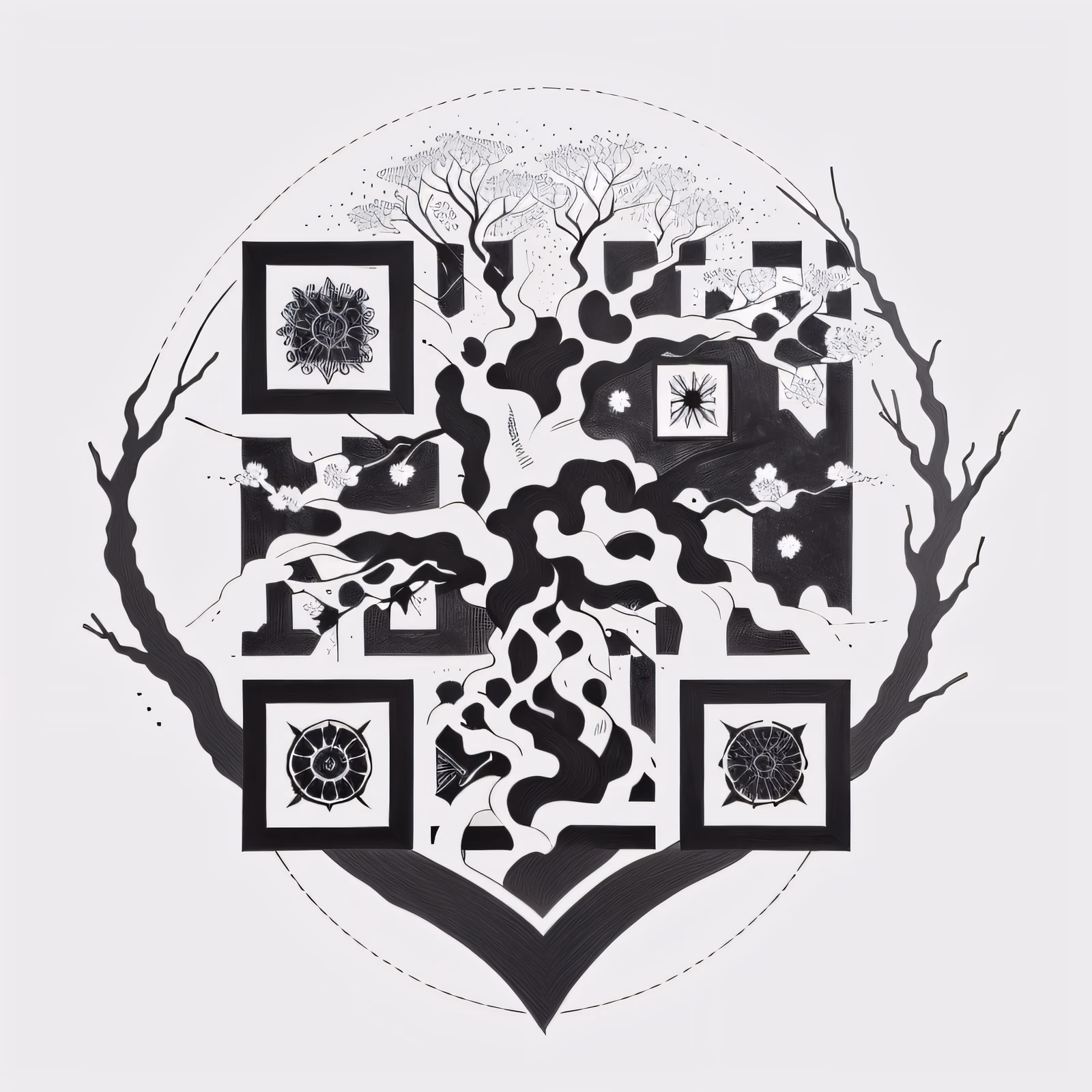 Tree of Life Ink Tattoo QR Code for Temporary Tattoos — image 1