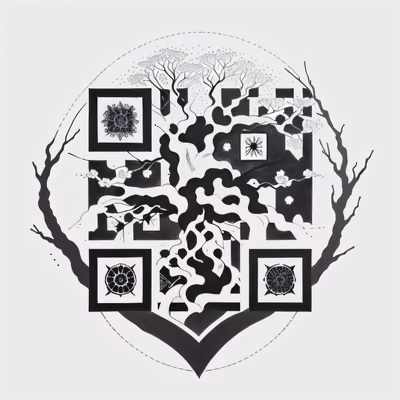Tree of Life Ink Tattoo QR Code for Temporary Tattoos — image 1