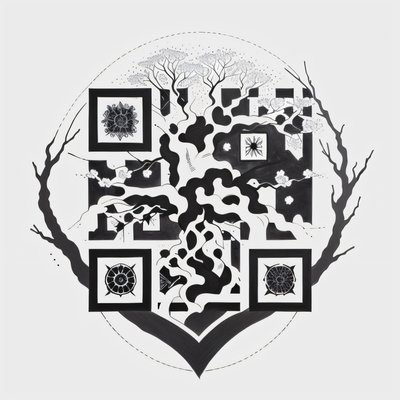 Tree of Life Ink Tattoo QR Code for Temporary Tattoos