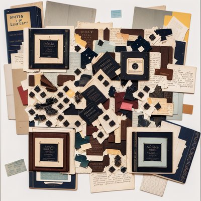 Vintage Library Book Collage QR Code for Book Covers